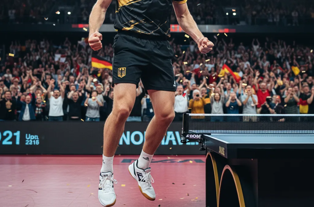 Tischtennisspieler vor Publikum